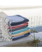Set aus 2 Baumwollfoutas Ericeira Blue Jean - 100x200 cm