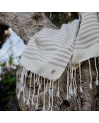 Fouta in cotone Hossegor taupe xxxl - 200x300 cm