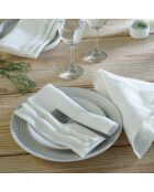 Lot de 4 serviettes de table lin lavé Paul blanches - 45x45 cm