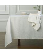 Lot de 4 serviettes de table lin lavé Paul blanches - 45x45 cm