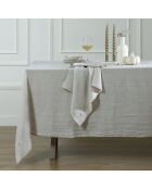 Lot de 4 serviettes de table lin lavé Camille naturelles/or - 45x45 cm