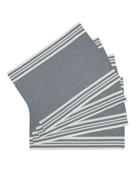 4 Mahdia mittelgraues Baumwoll-Tischset - 35x50 cm
