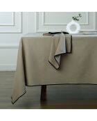 Mantel Jules de lona de algodón natural/negro