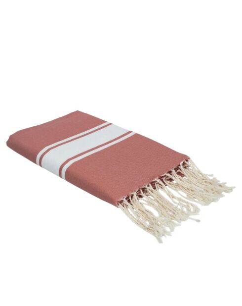 St Tropez katoenen fouta roze klei - 100x200 cm