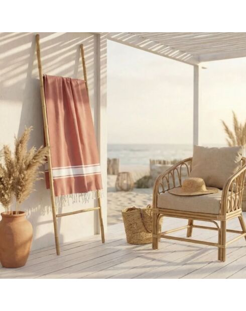St Tropez katoenen fouta roze klei - 100x200 cm