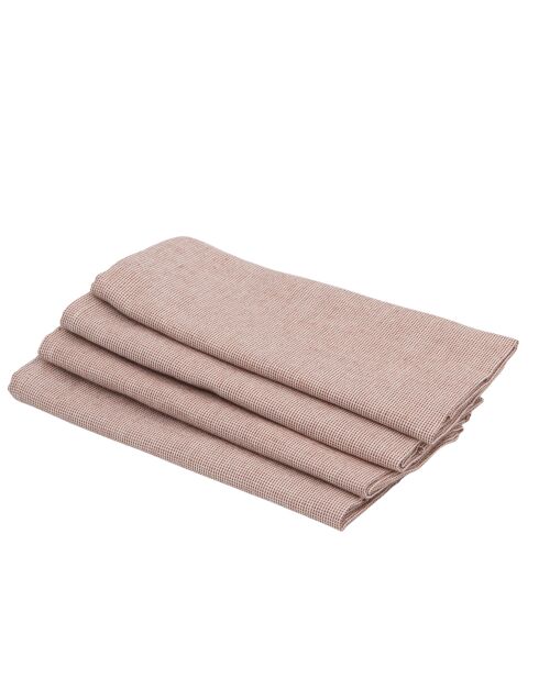 Lot de 4 serviettes de table en coton Colette rouge tomette - 45x45 cm