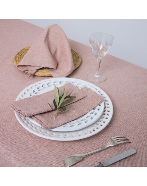 Lot de 4 serviettes de table en coton Colette rouge tomette - 45x45 cm