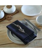 Lot de 4 serviettes de table toile de coton Louis fusain - 45x45 cm