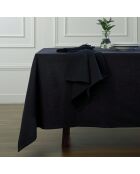 Lot de 4 serviettes de table toile de coton Louis fusain - 45x45 cm