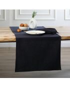 Lot de 4 serviettes de table toile de coton Louis fusain - 45x45 cm