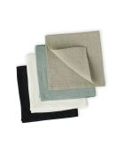 Lot de 4 serviettes de table toile de coton Louis fusain - 45x45 cm