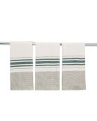 Juego de 3 paños de cocina Louise de algodón verde, 45 x 70 cm