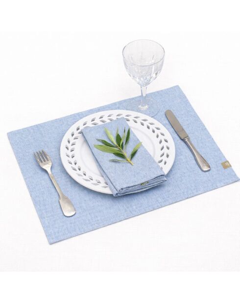 4 Colette Griechisches blaues Baumwoll-Tischset - 35x50 cm