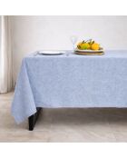 Colette Griechische blaue Baumwolltischdecke und 10 Servietten - 180x400 cm