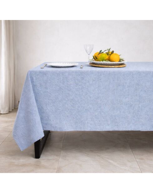 Colette Griechische blaue Baumwolltischdecke und 10 Servietten - 180x400 cm
