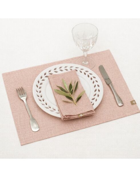 4 Set de table en coton Colette rouge tomette - 35x50 cm