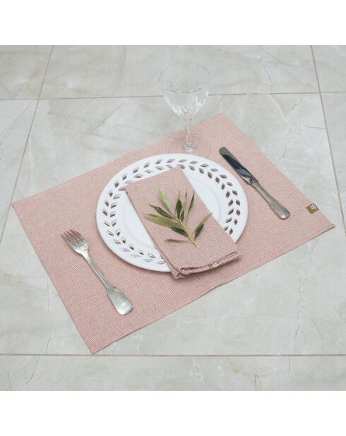 4 Set de table en coton Colette rouge tomette - 35x50 cm