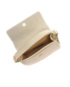 Bolso de piel beige - 12x19x6 cm