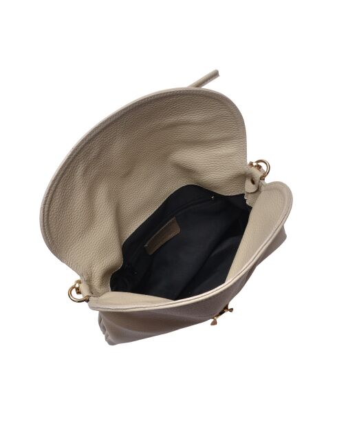 Bandolera de piel beige - 21x30x12 cm