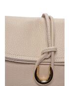 Bandolera de piel beige - 21x30x12 cm