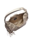 Beige leren schoudertas - 26x34 cm