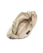 Bandolera de piel beige - 21x42x10 cm