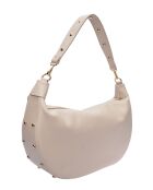 Borsa a tracolla in pelle beige - 22,5x37x10 cm