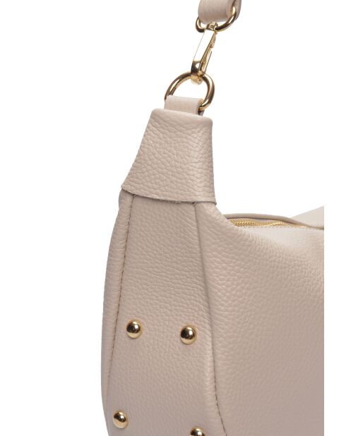 Borsa a tracolla in pelle beige - 22,5x37x10 cm