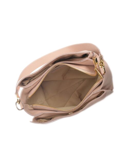 Bandolera de piel empolvada - 23x27x11 cm