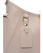 Beige leren schoudertas - 17,5x30x10 cm