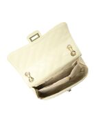 Sac bandoulière en cuir beige - 18x27.5x8 cm