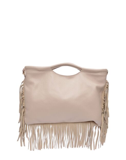 Bolso de piel beige - 25x37 cm