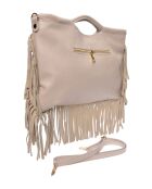 Bolso de piel beige - 25x37 cm