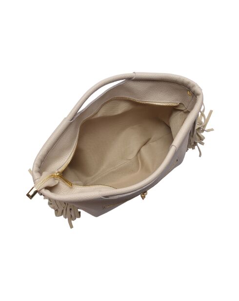 Bolso de piel beige - 25x37 cm