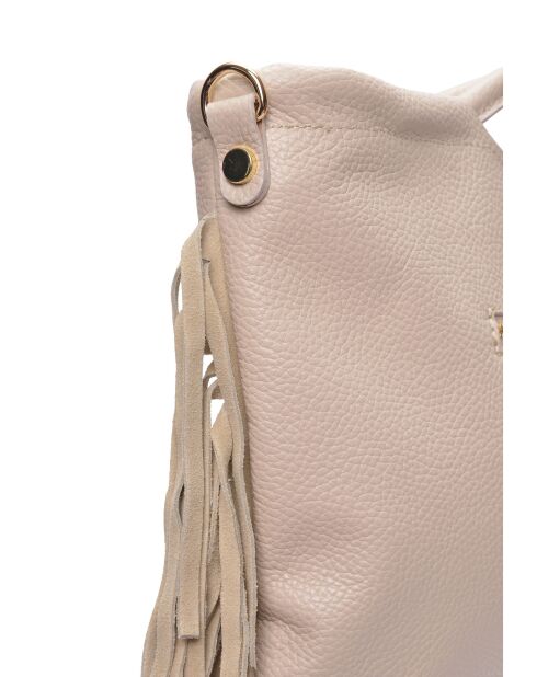 Bolso de piel beige - 25x37 cm