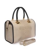 Handtasche aus Schlammleder mit oberen Griffen - 24x32x17 cm