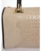 Handtasche aus Schlammleder mit oberen Griffen - 24x32x17 cm