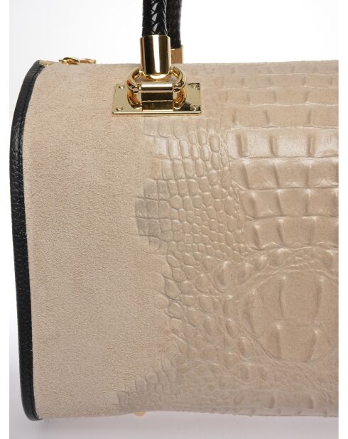 Handtasche aus Schlammleder mit oberen Griffen - 24x32x17 cm