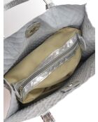 Sac porté épaule en cuir argent - 33x31x9 cm