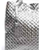 Sac porté épaule en cuir argent - 33x31x9 cm