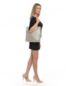 Sac porté épaule en cuir argent - 33x31x9 cm