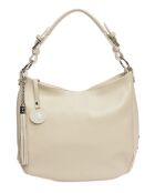 Bandolera de piel beige - 26x36x10 cm