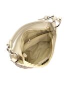 Bandolera de piel beige - 26x36x10 cm