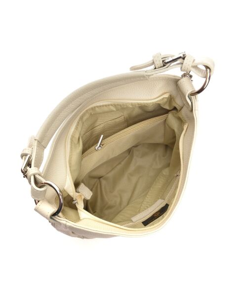 Bandolera de piel beige - 26x36x10 cm