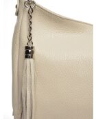 Bandolera de piel beige - 26x36x10 cm