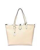 Sac cabas en cuir beige - 30x44x14 cm