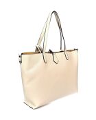 Sac cabas en cuir beige - 30x44x14 cm