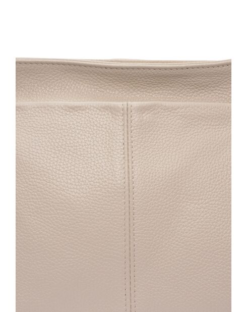 Beige leren schoudertas - 22,5x33,5x8 cm