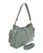 Bandolera de piel Menta - 17,5x30x10 cm