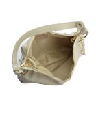 Sac Hobo en cuir beige - 29.5x43 cm